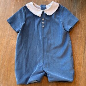 Luli & Me Navy Romper with White Trim